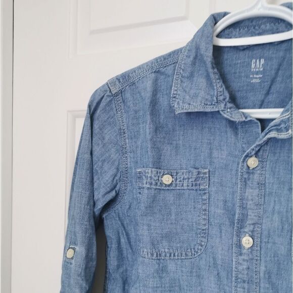 2/$20 Gap boys denim button down - Picture 2 of 4